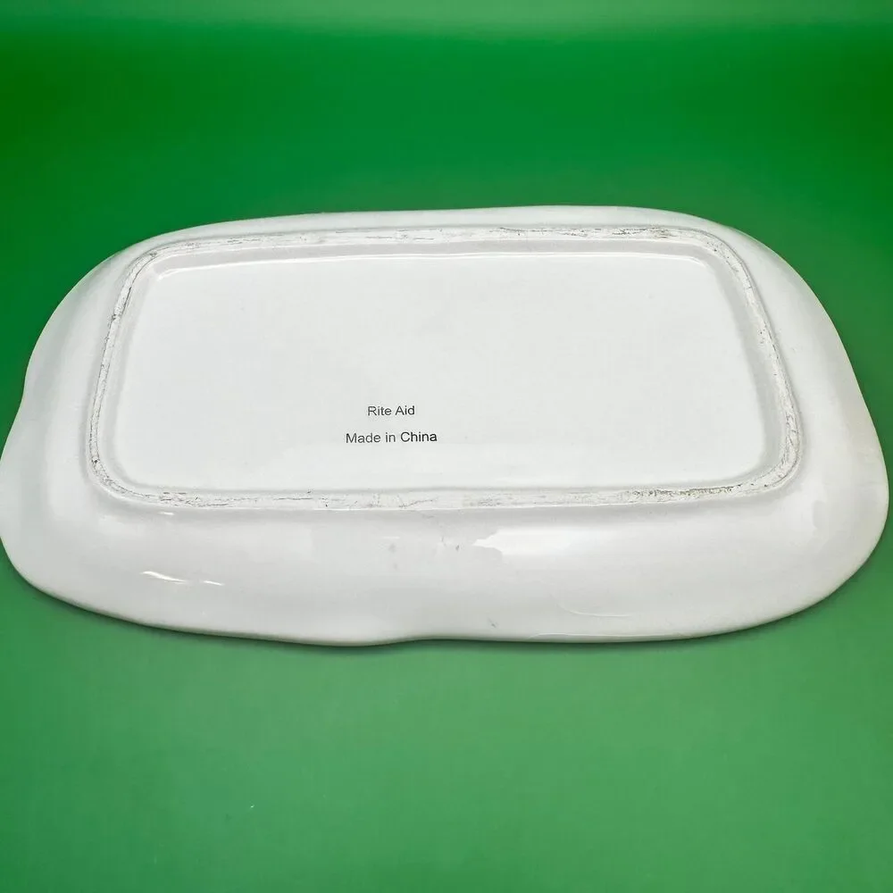 Rite Aid Ceramic Autumn Fall Leaves Gravy Boat & Covered Butter Dish Set 2 piece